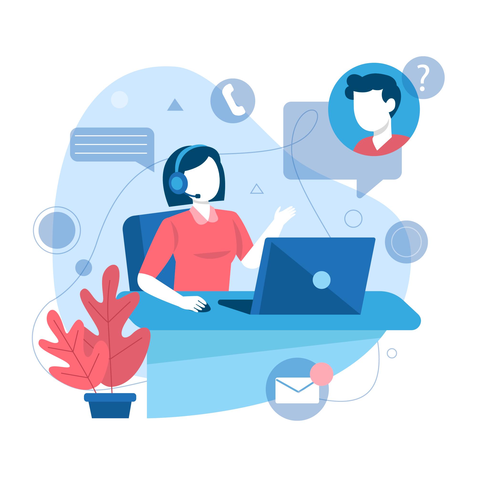 Customer support via text, call, and messaging