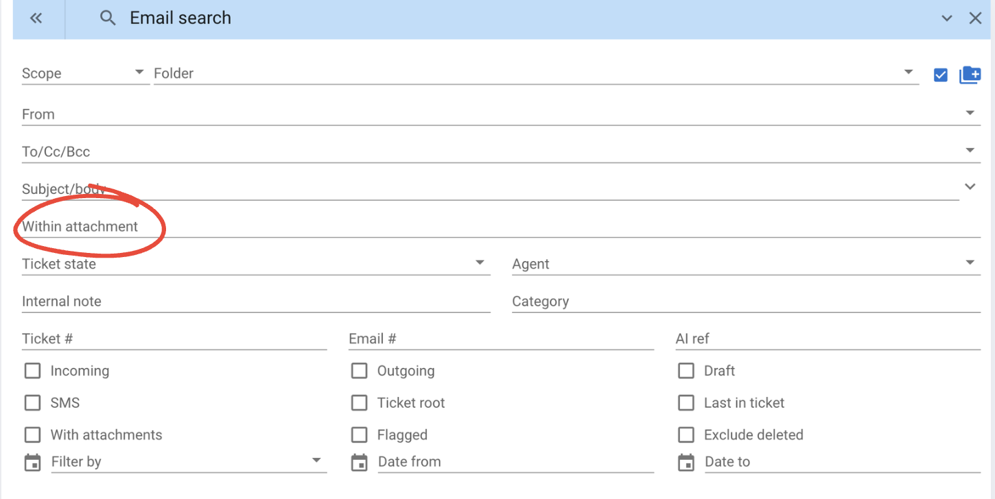 search within email attachments